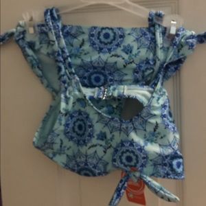 Girls 10/12 Blue Mandala Bathing Suit